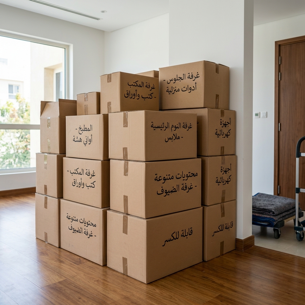 ترتيب صناديق بعناية